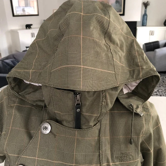 The North Face Ski Snow Board Plaid Jacket w RECCO & Detachable Hood Green - Picture 7 of 16